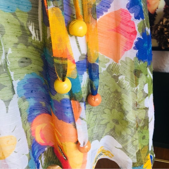 Vintage 1960’s Floral Puff Sleeve Dress Sixties Retro - Picture 5 of 6